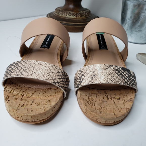 Steven-Steve Madden English Leather Sandels 8/9.5 - Picture 2 of 6